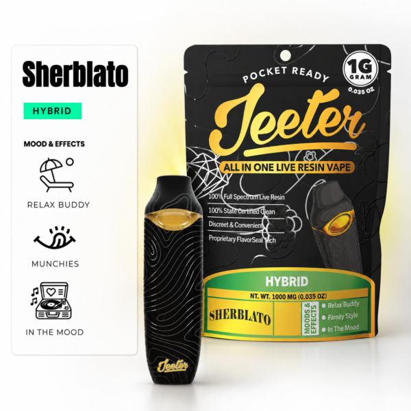 Jeeter Live Resin Disposable Vape - SHERBLATO - HYBRID