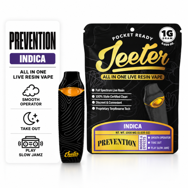 Jeeter Live Resin Disposable Vape - PREVENTION - INDICA
